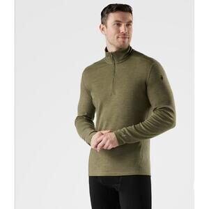 Smartwool Merino 150 Quarter Zip Top Mens M Winter Moss Base Layer Gorpcore
